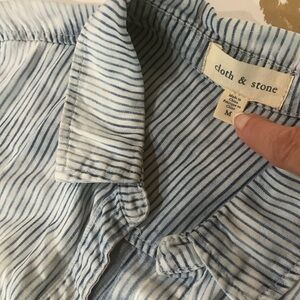 Cloth & Stone Blue and White Striped Pants